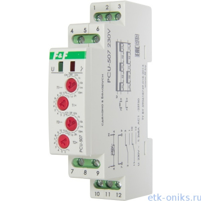 Фото PCU-507 230В реле времени многофункциональное, два независимых времени ЭТК Оникс